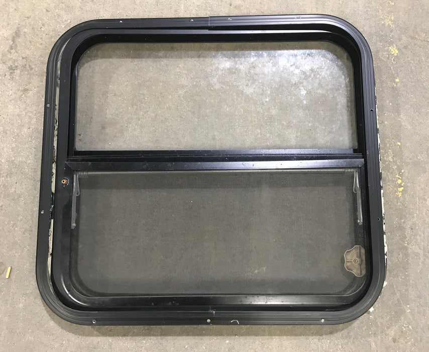 Used Black Radius Opening Window : 24 1/2" W x 22 1/2" H x 2" D