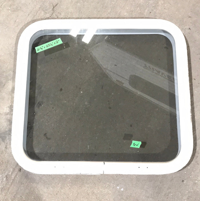 USED White Radius Non Opening Window : 21 1/2" W X 23 1/2" H X 2" D