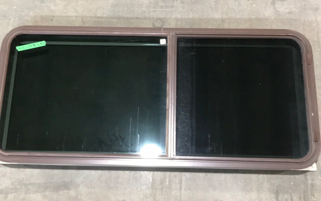 Used Brown Radius Dual Pane-Storm Window : 54 1/2" W x 23 3/8" H x 3/4" D - Young Farts RV Parts