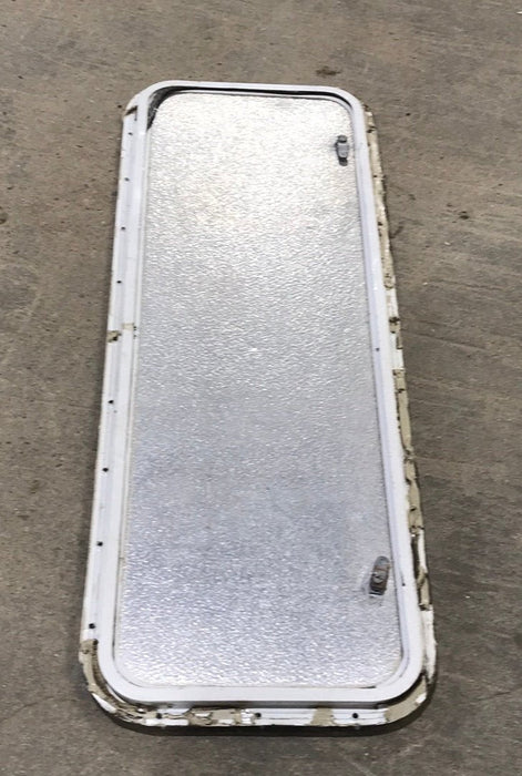 Used Radius Cornered Cargo Door 40" W x 13 1/2" H X 5/8" D - Young Farts RV Parts