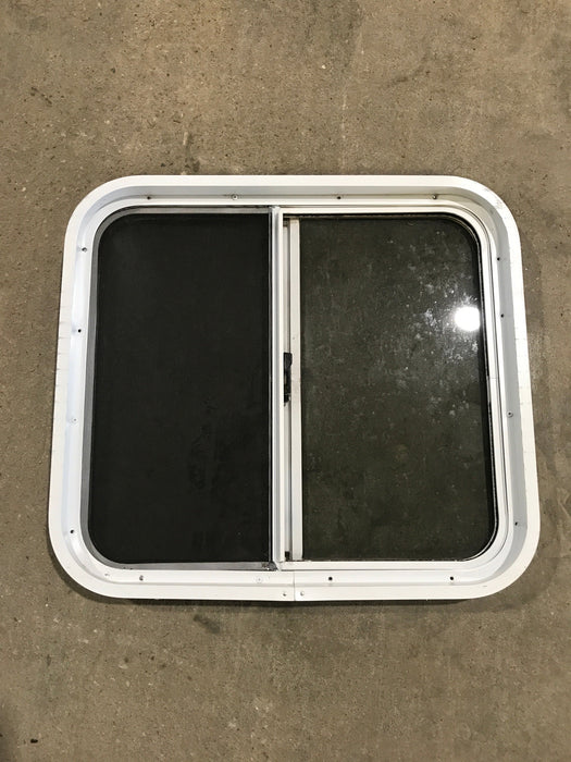 Used White Radius Opening Window : 24 1/4" W x 21 1/2" H x 2" D