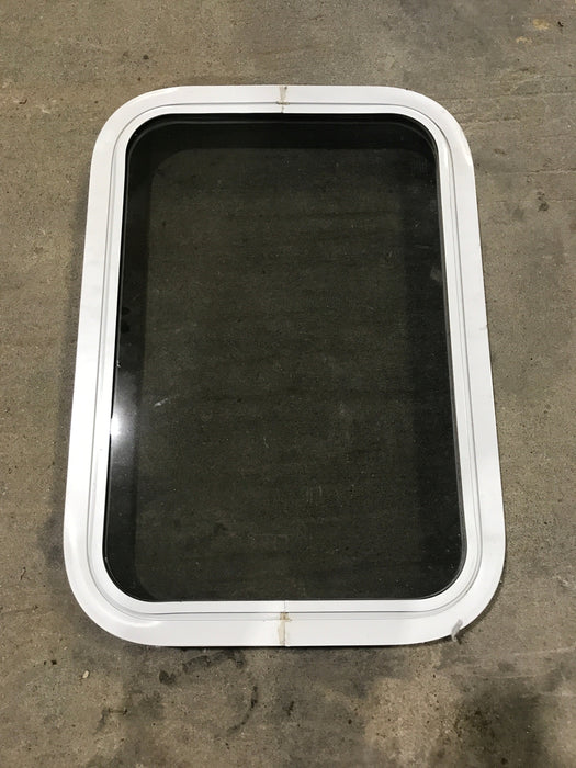 Used White Radius Non Opening Window : 24" W x 16 1/2" H x 2" D