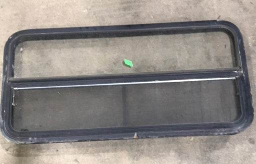 USED Black Radius Opening Window : 45 1/2" W x 21 1/2" H x 2" D - Young Farts RV Parts