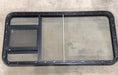 USED Black Radius Opening Window : 47 1/4" W x 23" H x 2" D - Young Farts RV Parts