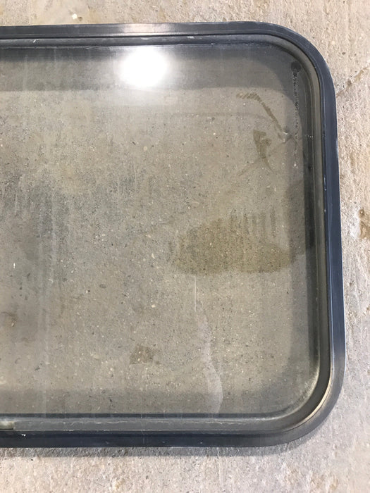 Used Black Radius Non-Opening Window : 32" W X 19 1/2" H X 2" D