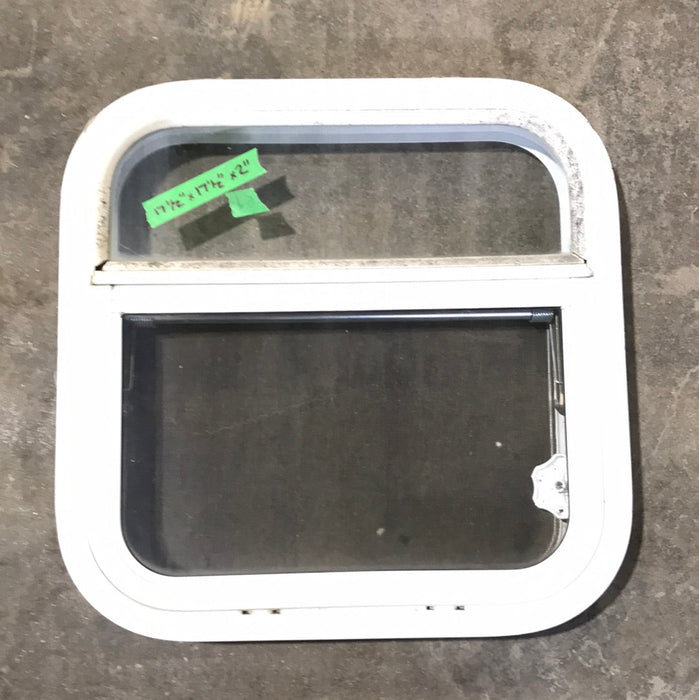 Used White Radius Opening Window : 17 1/2" W x 17 1/2" H x 2" D