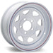 15X5 Trailer Wheel Spoke White Striped - 5 x 5.00 Inch Bolt Pattern - Young Farts RV Parts