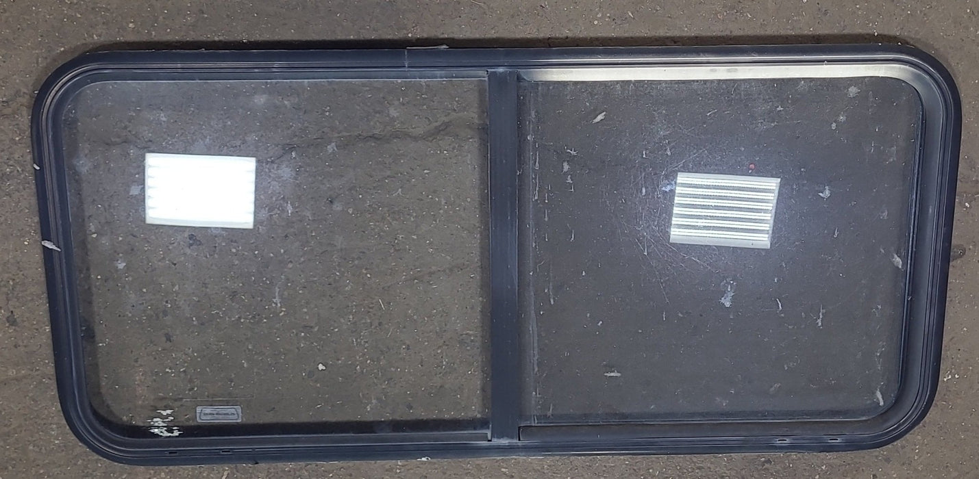 Black Radius Opening Window : 48 1/2" W X 22" H X 1 3/8" D - Young Farts RV Parts