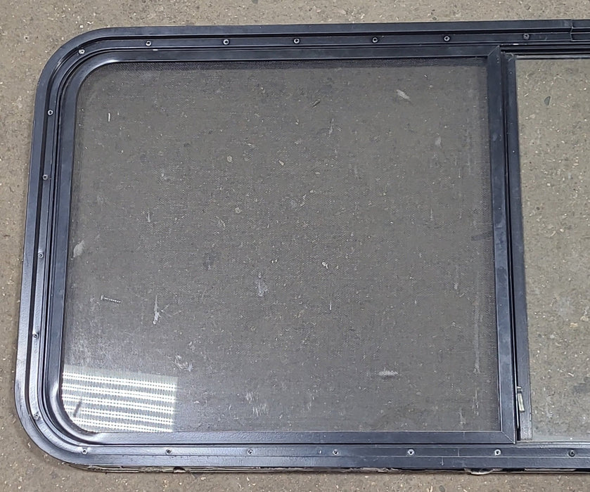Black Radius Opening Window : 48 1/2" W X 22" H X 1 3/8" D - Young Farts RV Parts