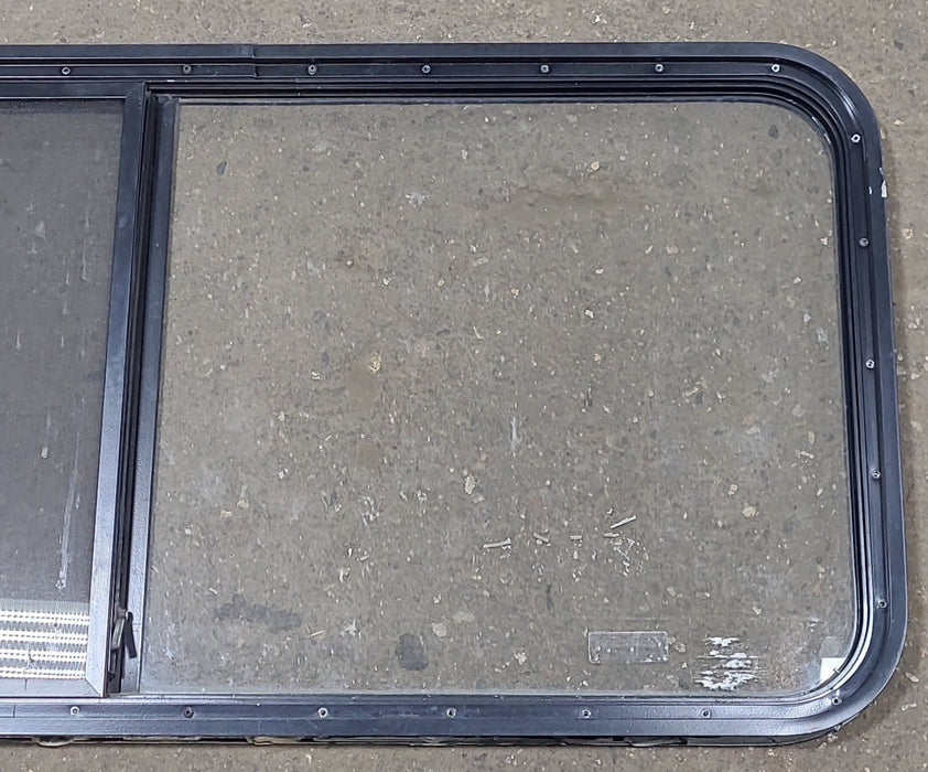 Black Radius Opening Window : 48 1/2" W X 22" H X 1 3/8" D - Young Farts RV Parts