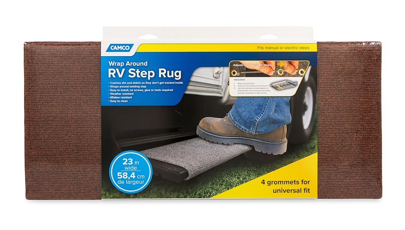 Camco 42931 Entry Step Rug 23" - Brown - Young Farts RV Parts