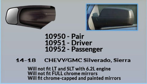 CIPA USA 10951 Custom Towing Mirror Driver Side (14 - 18 Chevrolet/GMC Silverado, Sierra) - Young Farts RV Parts