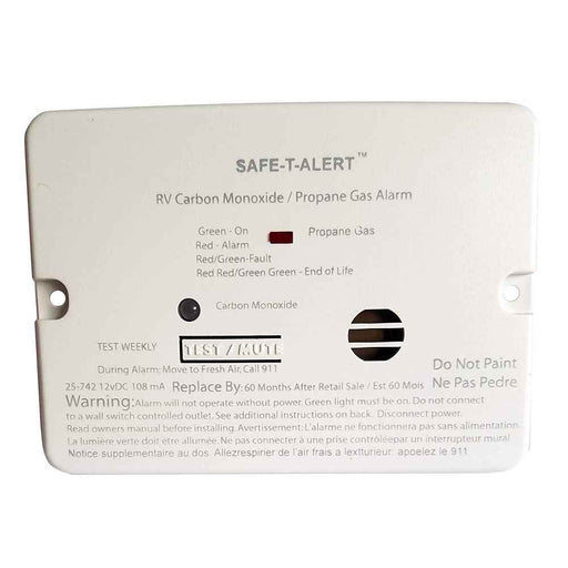 Combo Carbon Monoxide Propane Alarm - Surface Mount - Mini - White - Young Farts RV Parts