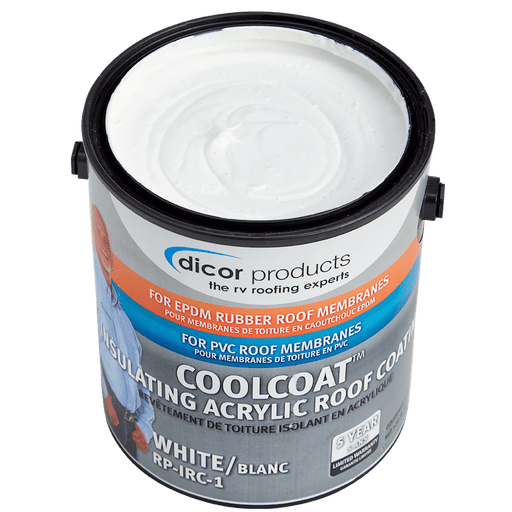 Dicor Corp. RP - IRC - 1 CoolCoat Insulating Acrylic Roof Coating, White - 1 Gallon - Young Farts RV Parts