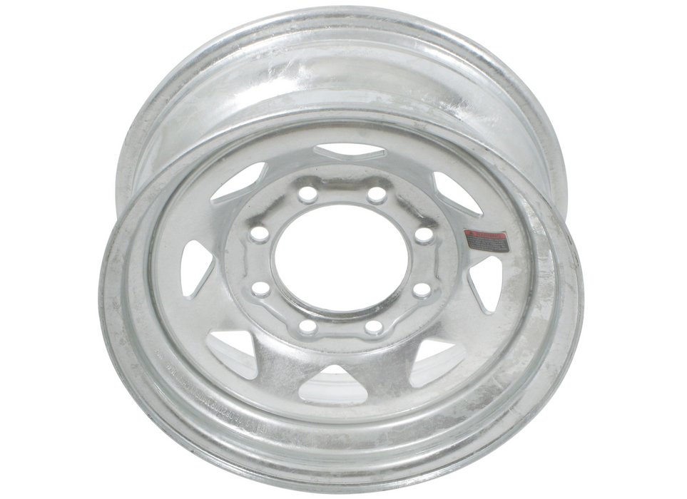 16X6 Trailer Wheel Spoke Galvanized - 8 x 6.50 Inch Bolt Pattern - Young Farts RV Parts