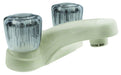 Dura Faucet DF - PL700S - BQ - Dura RV Lavatory Faucet w/Smoked Acrylic Knobs - Bisque Parchment - Young Farts RV Parts