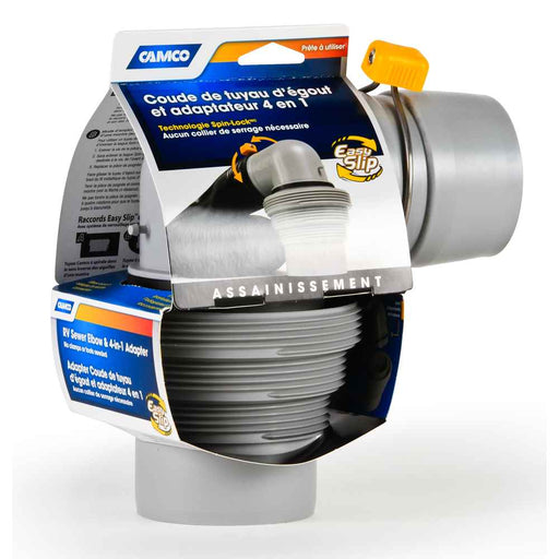 Easy Slip Elbow and 4 - in - 1 Sewer Adapter with Easy - Slip Rings - Young Farts RV Parts