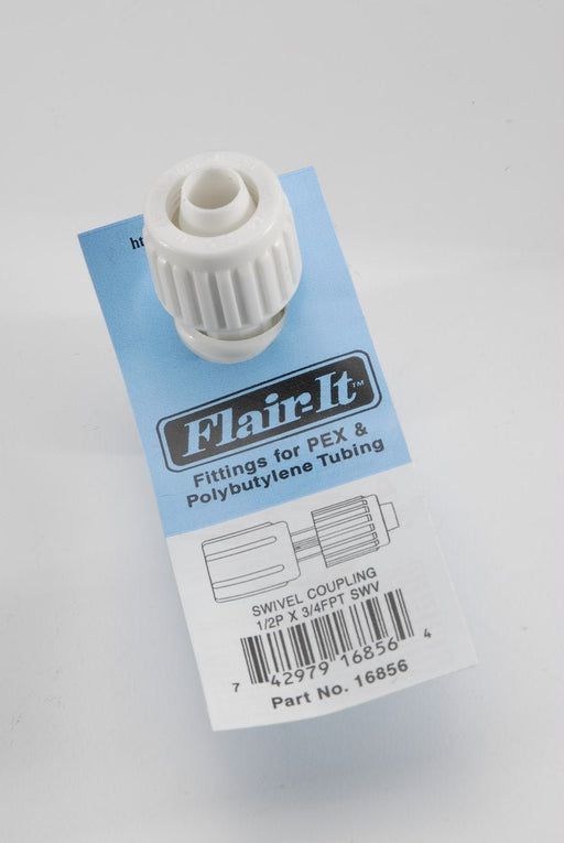Elkhart Supply 16856 Fresh Water Adapter Fitting - 1/2" PEX x 3/4" FPT swivel - Young Farts RV Parts