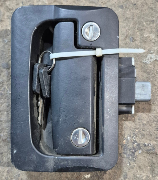 FIC Tall Trailer Door Lock, FRONT PLATE, Black - Young Farts RV Parts