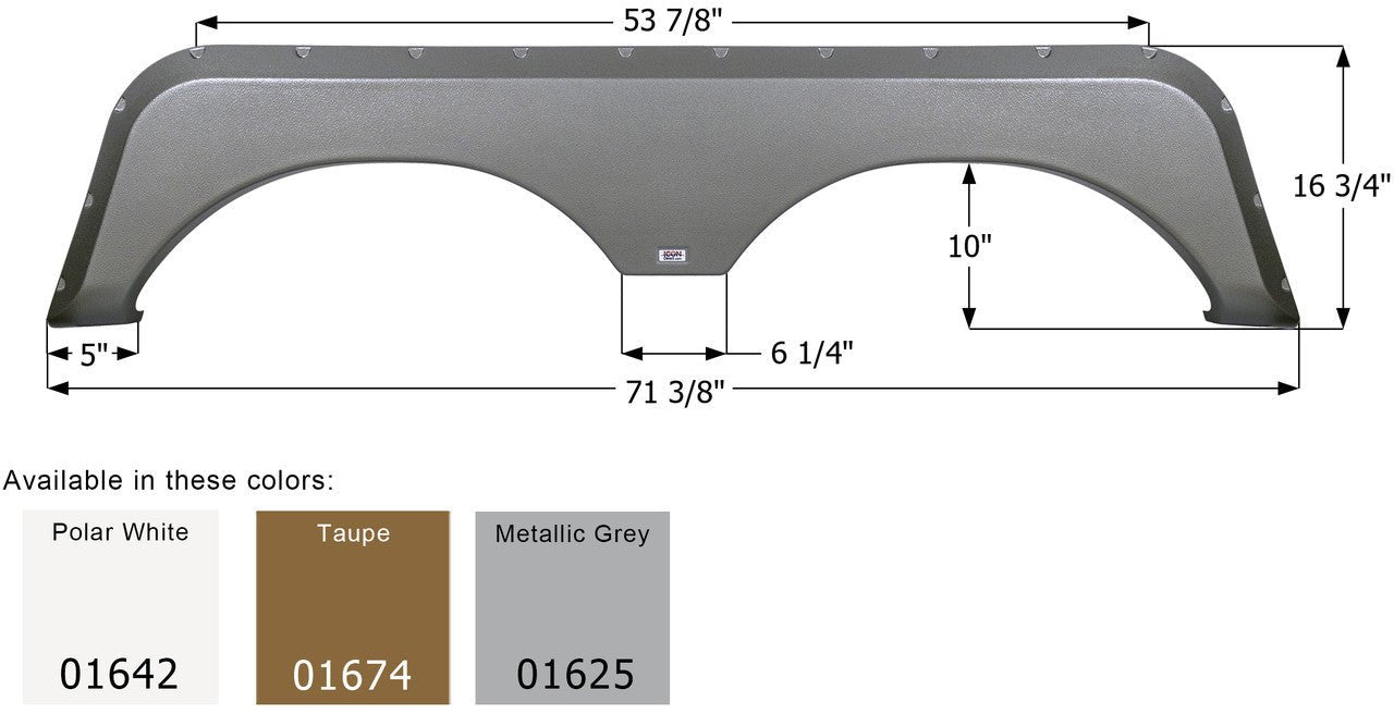 Icon 01625 Metallic Gray Fender Skirt (Various Jayco Brands Including Eagle/ Jay Flight/ Jay Flight G2/ Jay Flight Bungalow/ Octane 71 - 3/8 Inch 16 - 3/4 Inch) - Young Farts RV Parts