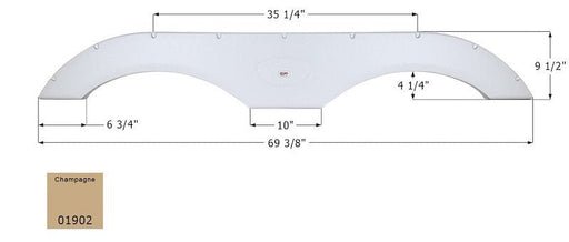 Icon 01902 Fender Skirt Various Brands Including Crossroads/ Dutchmen/ Forest River/ Keystone/ Palomino 69 - 3/8 Inch 9 - 1/2 Inch Champagne - Young Farts RV Parts