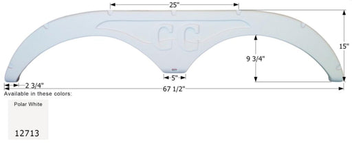 Icon 12713 Fender Skirt Various Forest River Brands Including Cedar Creek 67-1/2 Inch 15 Inch, Polar White - Young Farts RV Parts