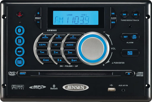 Jensen AWM968 AM/FM/CD/DVD/USB Bluetooth Stereo, Wireless Credit Card Size Remote Control included - Young Farts RV Parts