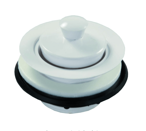 JR Products 95095 White Plastic Strainer with Pop - Stop Stopper - Young Farts RV Parts