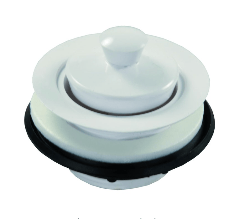 JR Products 95095 White Plastic Strainer with Pop - Stop Stopper - Young Farts RV Parts