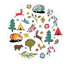 Kitchen Bowl Camp Casual CC-007WB Serving Bowl, For RVing/ Camping/ Picnics/ Tailgating/ Outdoor Entertaining/ Glamping, Woods Vintage RV Inspired Design, 20 Ounce Capacity, Paper, BPA Free - Young Farts RV Parts