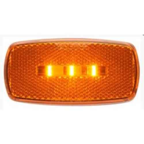 LED Clearance/Marker Light Oval Black Base Amber - Young Farts RV Parts