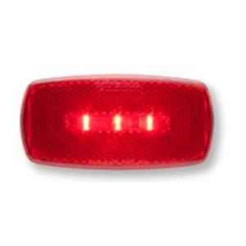 LED Clearance/Marker Light Oval Black Base Red - Young Farts RV Parts