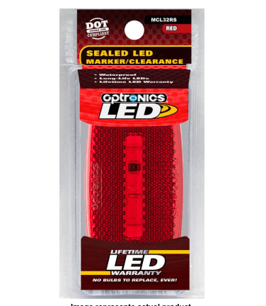 LED Clearance/Marker Light Oval White Red - Young Farts RV Parts