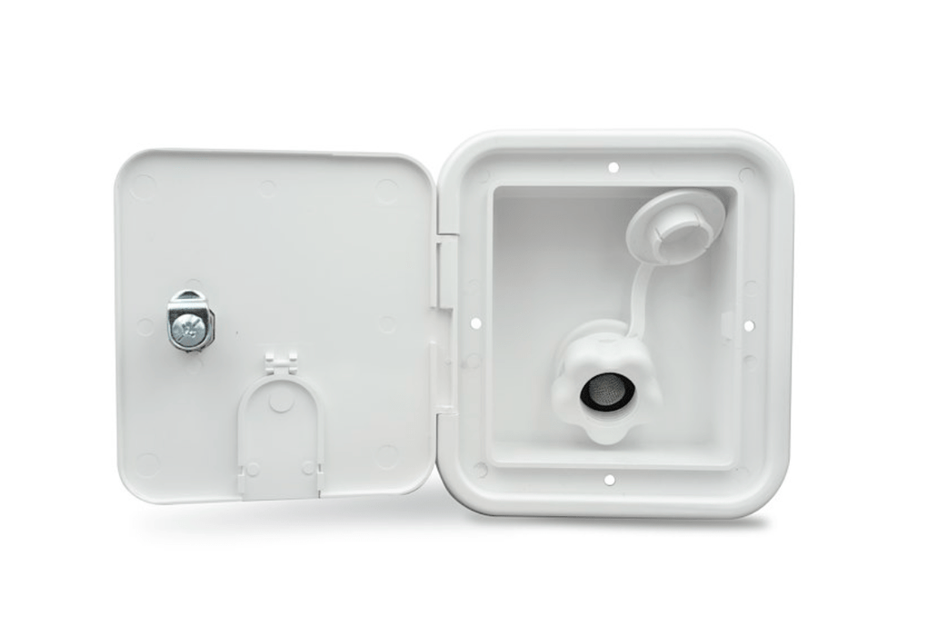 Locking City Water Hatch Polar White - Young Farts RV Parts