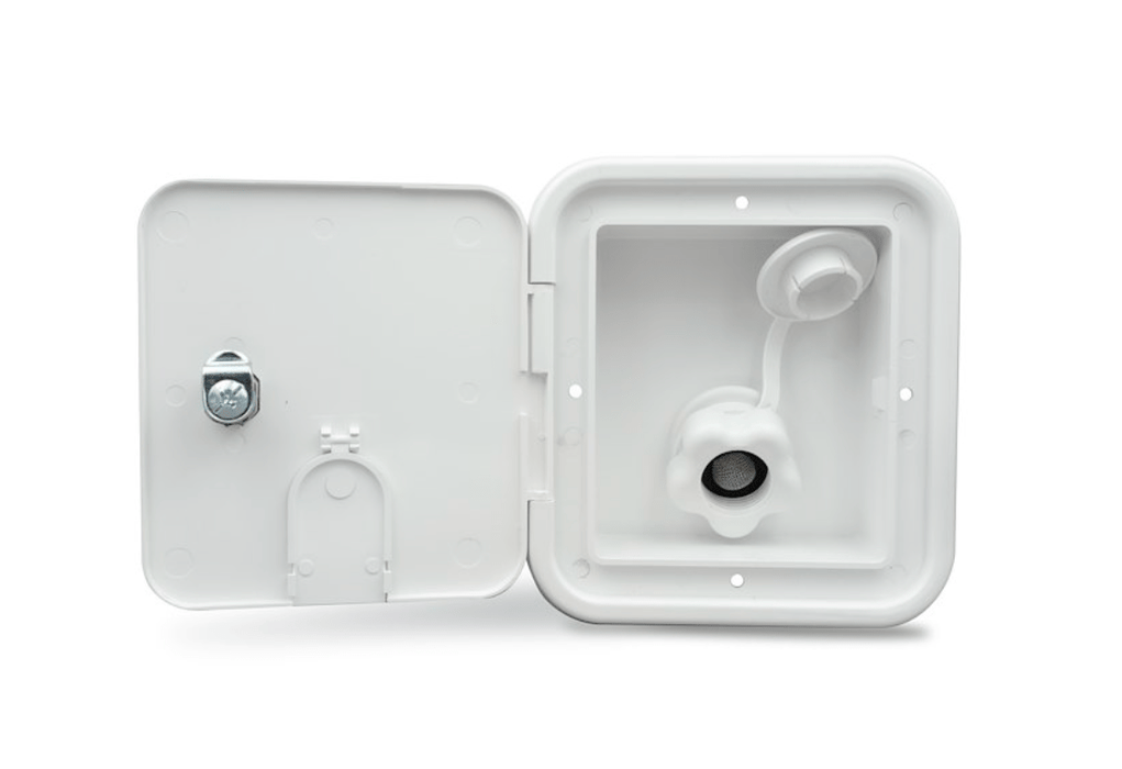 Locking City Water Hatch Polar White - Young Farts RV Parts