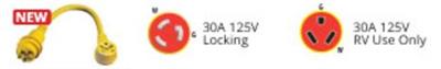 Marinco Power Pigtail Adapter 30 Amp - 171ARV - Young Farts RV Parts