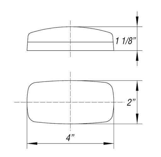 Marker/Clearance Light Oval White Base Red - Young Farts RV Parts