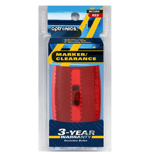 Marker/Clearance Light Oval White Base Red - Young Farts RV Parts