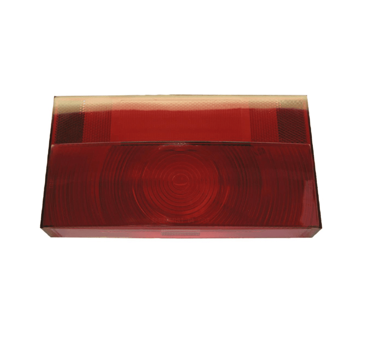 Peterson Mfg. V25913 - 25 Trailer Light Lens; Replacement Lens For Peterson Trailer Light Part Number 25913; Rectangular; Red/ Clear; Single; With License Light - Young Farts RV Parts