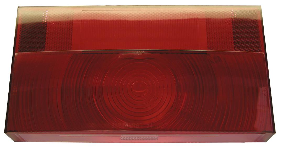 Peterson Mfg. V25913 - 25 Trailer Light Lens; Replacement Lens For Peterson Trailer Light Part Number 25913; Rectangular; Red/ Clear; Single; With License Light - Young Farts RV Parts