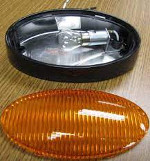 Porch Light Amber with no Switch, Black 71-7247 - Young Farts RV Parts