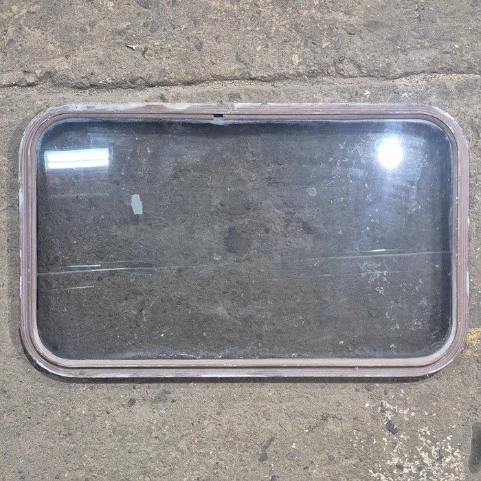 Used Brown Radius Non-Opening Window - 33 3/4" X 19 3/4" X 1 1/4" - Black Window