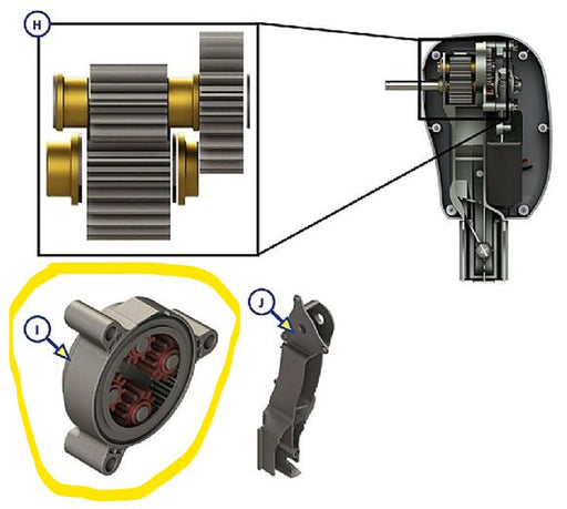 Replacement Drive Head Motor Gear Pack for Solera Power RV Awnings - 418203 - Young Farts RV Parts