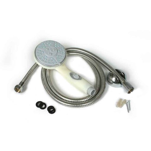 Shower Head Kit with On/Off Switch and 60" Flexible Shower Hose (Off - White) - Young Farts RV Parts