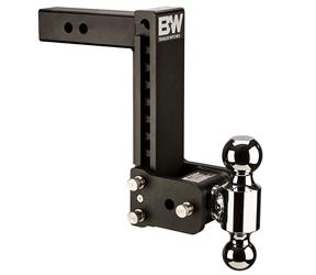 Trailer Hitch Ball Mount B&W Trailer Hitches TS10043B Tow & Stow Model 12, Class IV, Fits 2" Receiver, 10000 Pound Gross Trailer Weight/ 1000 Pound Tongue Weight, 9" Drop/ 9 - 1/2" Rise, Dual Ball - 2" And 2 - 5/16" - Young Farts RV Parts