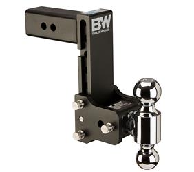 Trailer Hitch Ball Mount B&W Trailer Hitches TS20040B Tow & Stow ™, Class V, Fits 2 - 1/2" Receiver, 14500 Pound Gross Trailer Weight/ 1450 Pound Tongue Weight, 7" Drop/ 7 - 1/2" Rise, Dual Ball 2" (Rated at 7500 Pounds) And 2 - 5/16" (Rated At 14500 Pounds) - Young Farts RV Parts