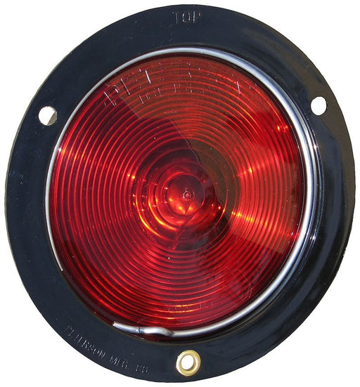 Trailer Light Peterson Mfg. V413 Flush - Mount Stop/ Turn/ Tail Light, Incandescent Bulb, Round, Red Lens, 4", Black Polycarbonate Housing - Young Farts RV Parts