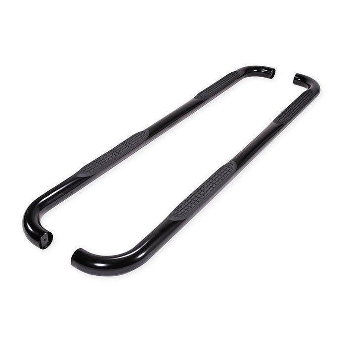 TRAILFX 3 Inch Round Bent 60 Degree Pwdr Ctd Black Steel WO End Caps Rocker Panel Mount A0049B - Young Farts RV Parts