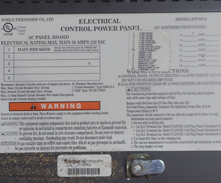 Used 30 AMP WFCO Power Station - Young Farts RV Parts