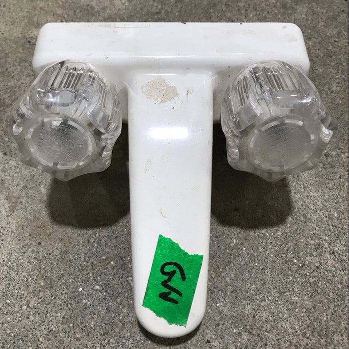 Used 4" Bathroom Faucet Off - White - Young Farts RV Parts